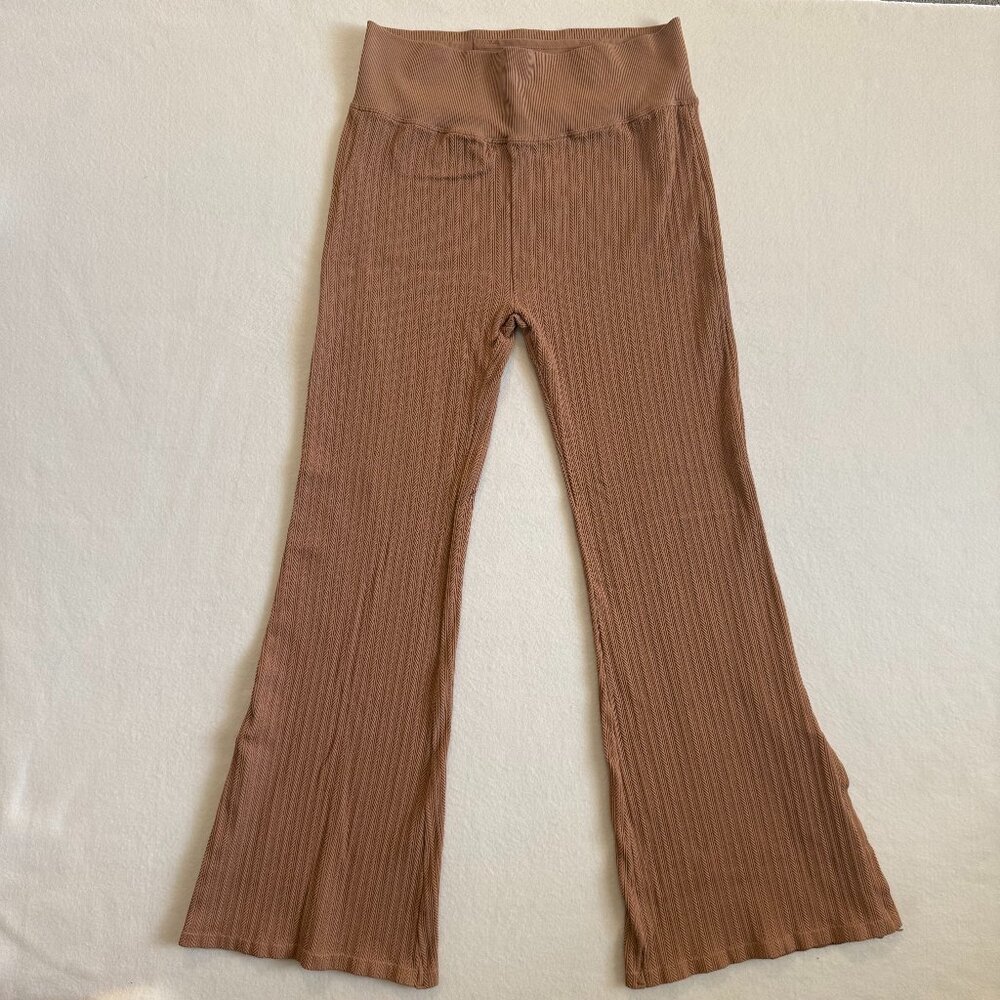 PINK Victoria's Secret Leggings XXL Seamless Cable Knit Flare Stretch Yoga Pants